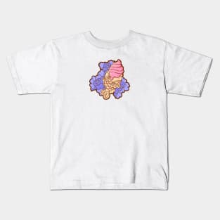 Taiyaki Ice Cream with Peonies Kids T-Shirt